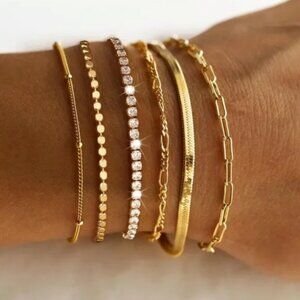 Anthropologie Gold Bracelet Stack Set